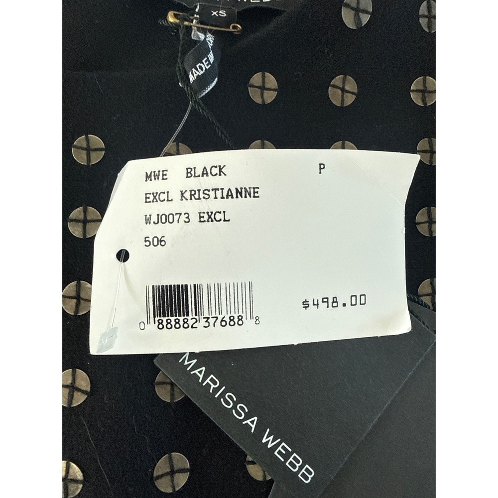 INTERMIX MARISSA WEBB Kristianne High Low Vest Black Sequin Wool Blend XS NWD‎ - Picture 3 of 12